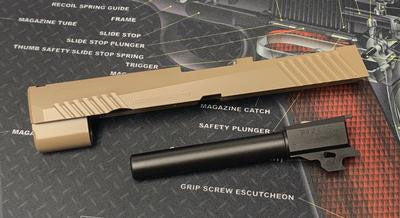 Bomber CNC Steel P320 M17 Slide Kit for SIG / VFC M17 GBB series ( Tan ) ( Cerakote Limited Edition )