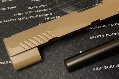 Bomber CNC Steel P320 M17 Slide Kit for SIG / VFC M17 GBB series ( Tan ) ( Cerakote Limited Edition )