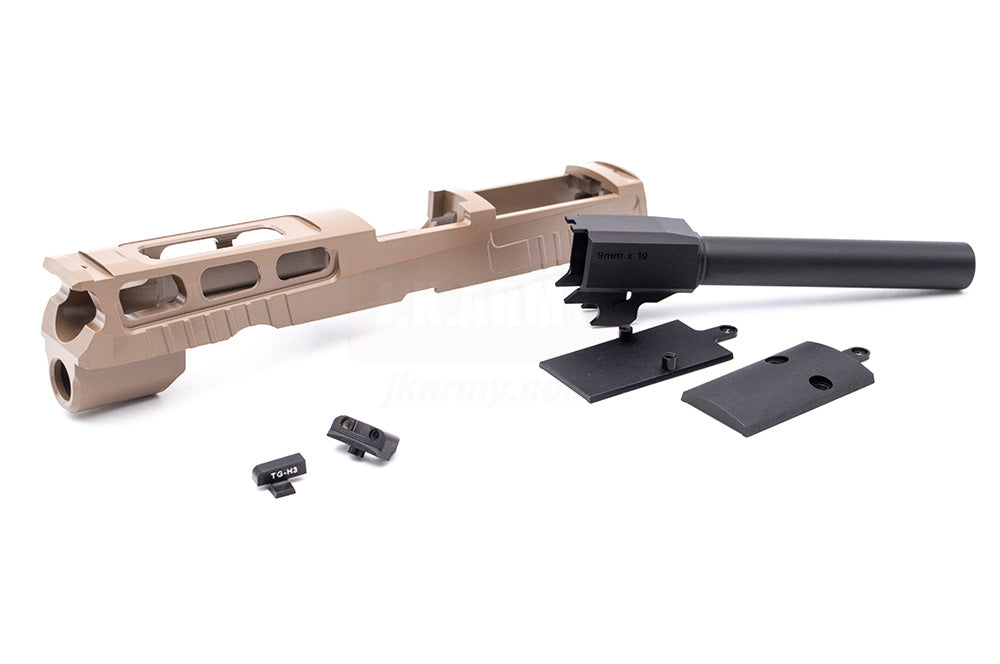 Bomber CNC Aluminum PRO-CUT ( 4.7 inch ) Slide Kit for SIG / VFC P320 M17 GBB Series ( Cerakote Tan )