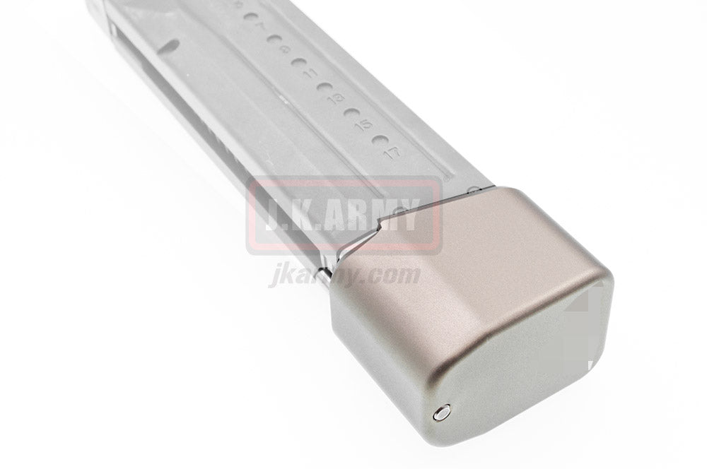 Bomber CNC Aluminum TT Style ( Long ) Magazine Pad Extension for Marui M&P9 GBB Magazine ( Titanium )