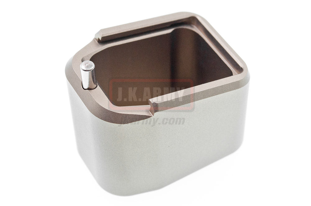 Bomber CNC Aluminum TT Style ( Long ) Magazine Pad Extension for Marui M&P9 GBB Magazine ( Titanium )