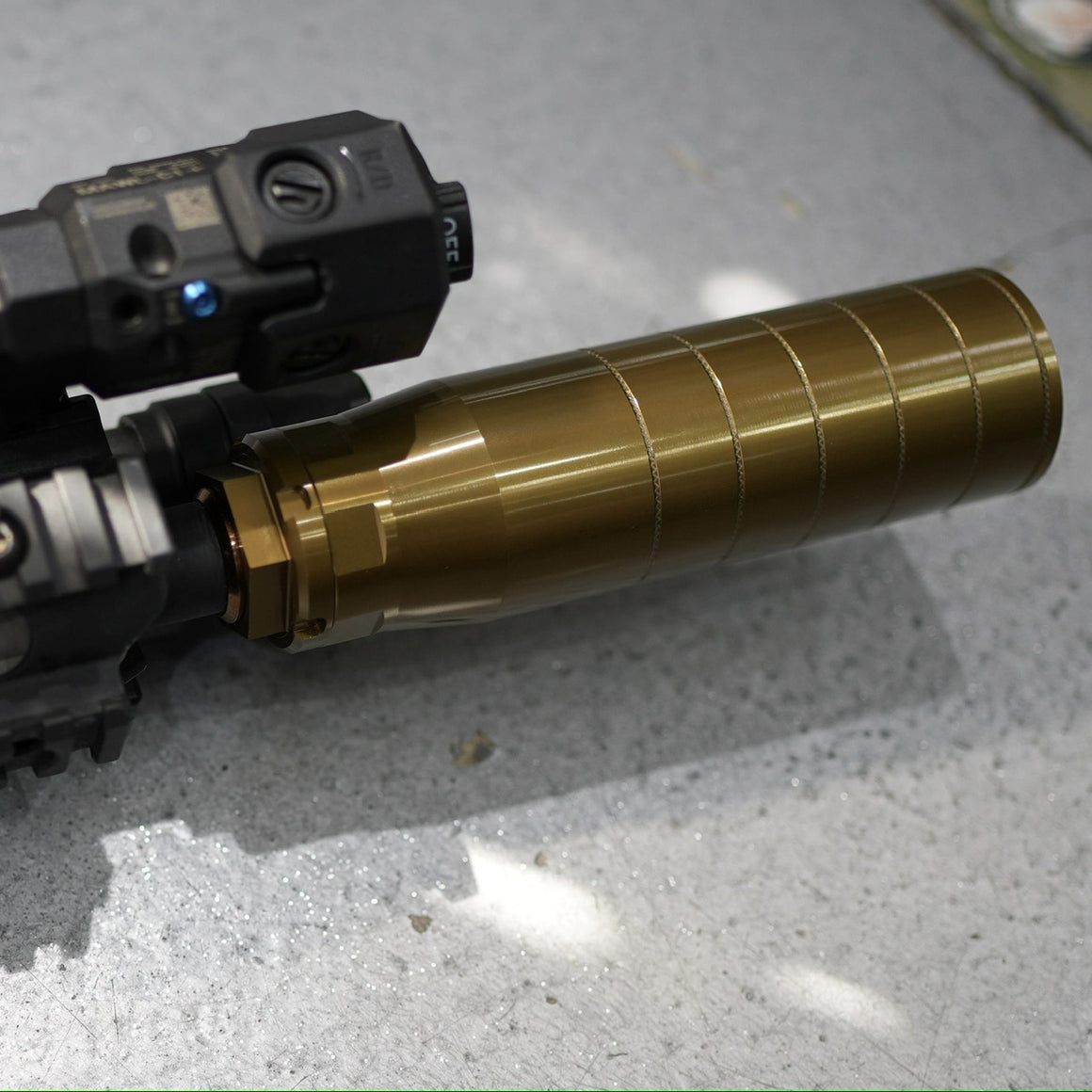 C&C Tac Rex MG7 Style Dummy Barrel Extension / Tracer Adapter For Airsoft ( End Cap Q CB Adapter For CCT0170 C&C Tac CB Flash Hider 14mm CCW Thread )