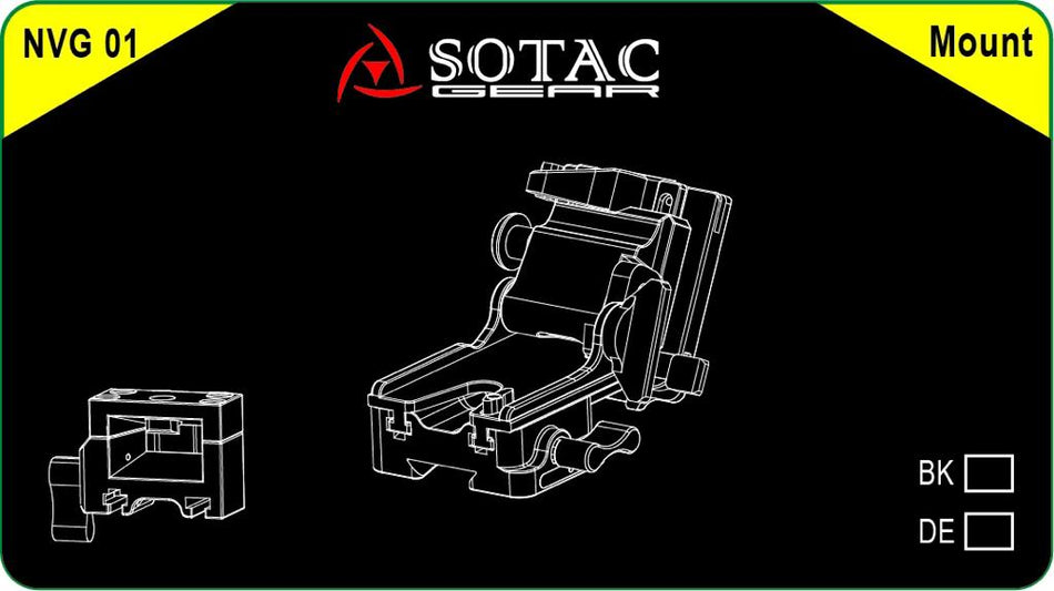 MF NOR Style NVG Mount ( PVS Mount ) ( Black )