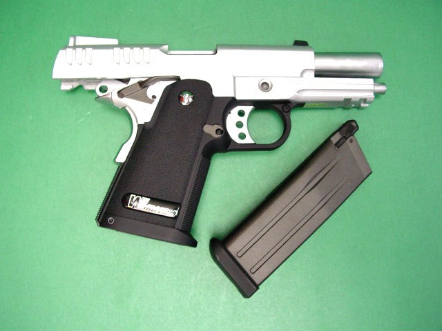 WE Baby Hi-Capa 3.8 GBB Pistol ( Slide Type C - Silver )