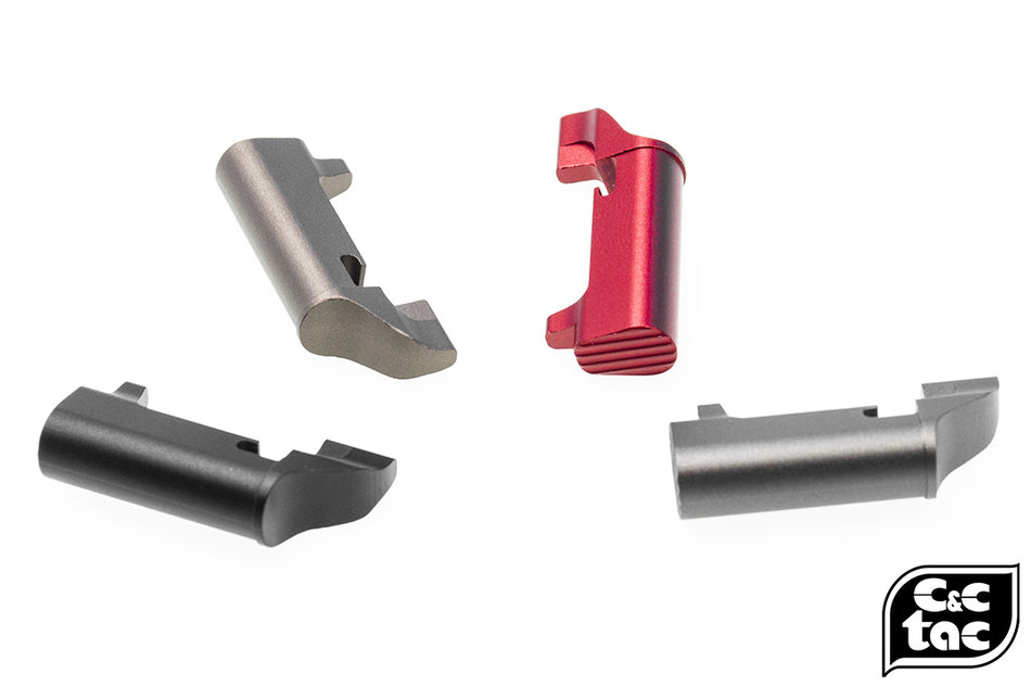 C&C Tac CNC Aluminum SP Style Extended Magazine Release for Tokyo Marui M&P-Titanium Grey