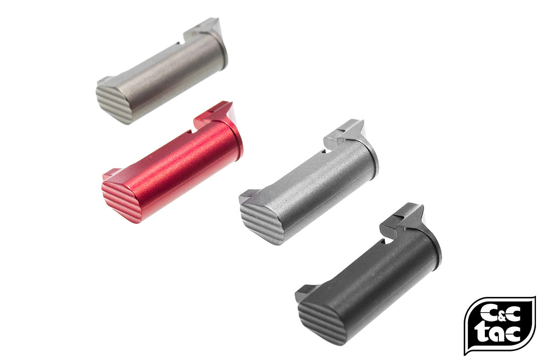 C&C Tac CNC Aluminum SP Style Extended Magazine Release for Tokyo Marui M&P-Titanium Grey