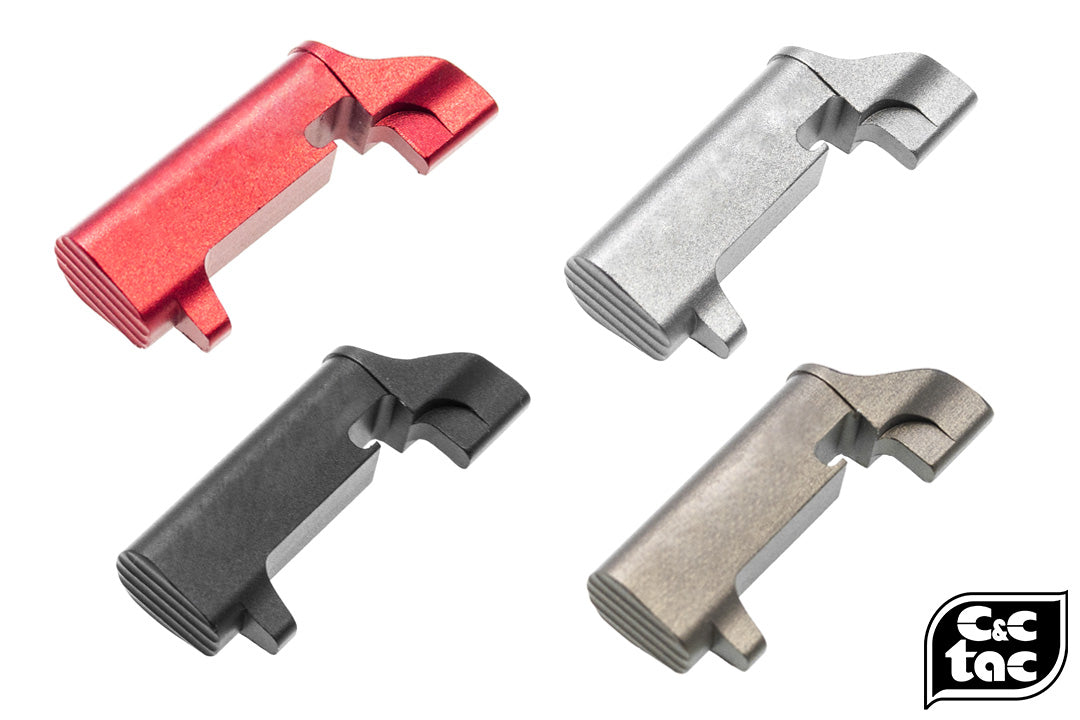 C&C Tac CNC Aluminum SP Style Extended Magazine Release for Tokyo Marui M&P-Titanium Grey