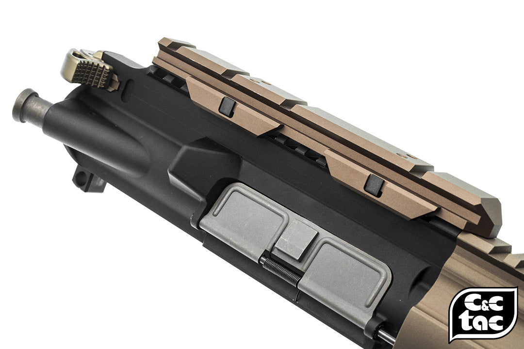 C&C Tac V3 .410 Riser Mount Low Profile Rail and Front Sight Mount Set for Airsoft 20mm Rail ( Brown ) ( CAG Style )