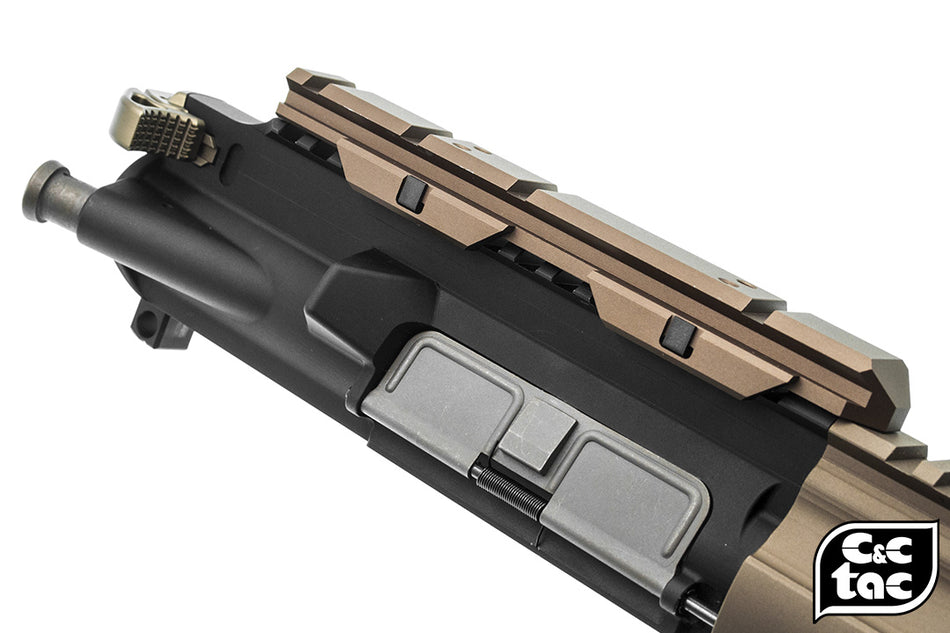 C&C Tac V3 .410 Riser Mount Low Profile Rail and Front Sight Mount Set for Airsoft 20mm Rail ( Brown ) ( CAG Style )