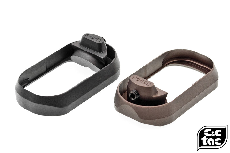 C&C Tac TT Style CNC Aluminum Magwell for TM Model 19 Gen3-Brown