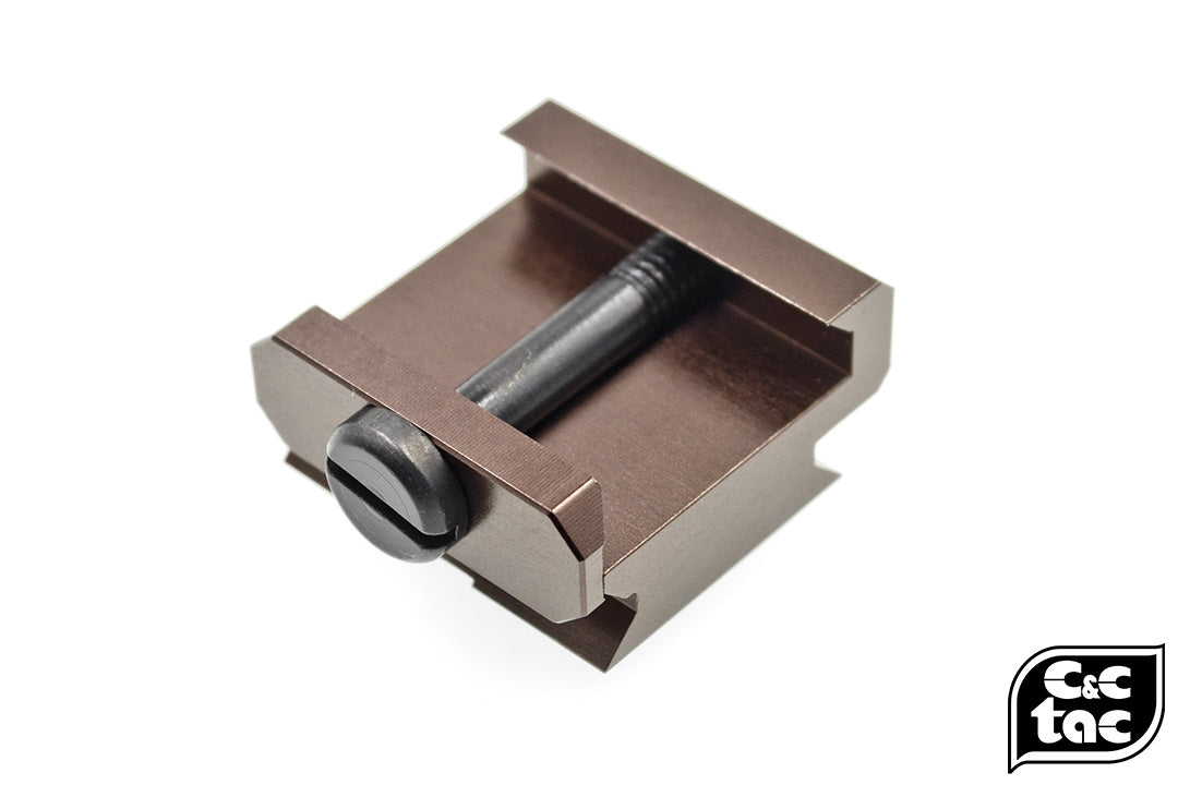 C&C Tac V3 .410 Riser Mount Low Profile Rail and Front Sight Mount Set for Airsoft 20mm Rail ( Brown ) ( CAG Style )