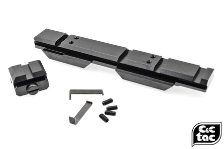 C&C Tac V3 .410 Riser Mount Low Profile Rail and Front Sight Mount Set for Airsoft 20mm Rail ( Black ) ( CAG Style )