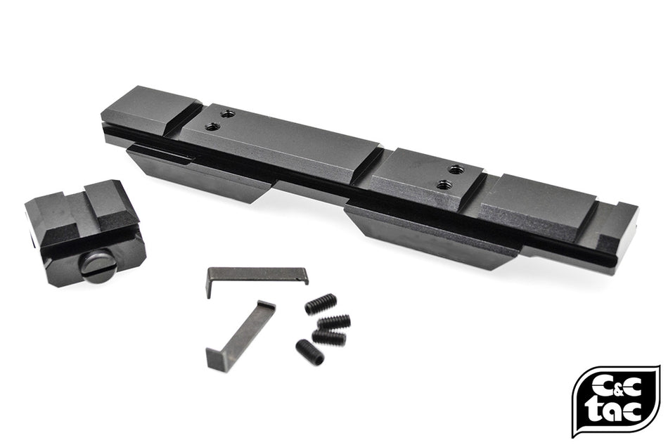C&C Tac V3 .410 Riser Mount Low Profile Rail and Front Sight Mount Set for Airsoft 20mm Rail ( Black ) ( CAG Style )