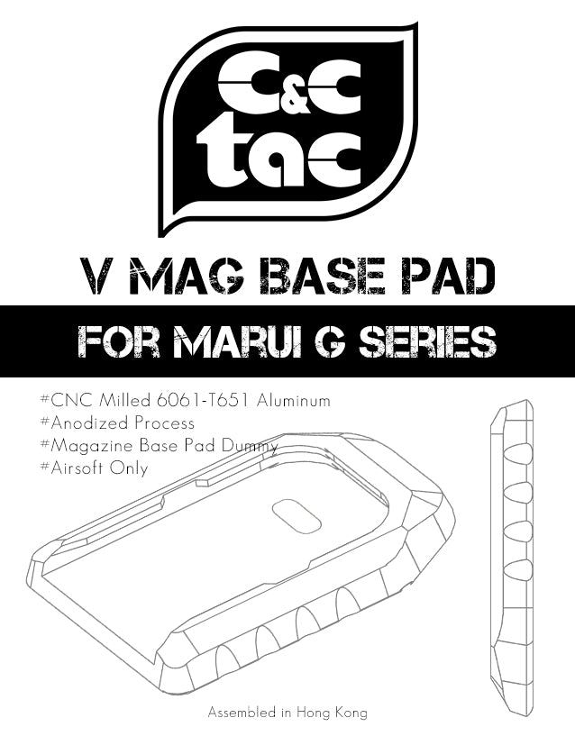 C&C Tac CNC Aluminum Magazine Base Pad For TM / WE G Series ( G Model ) ( V Style )-DDC ( Desert Dirt Color )