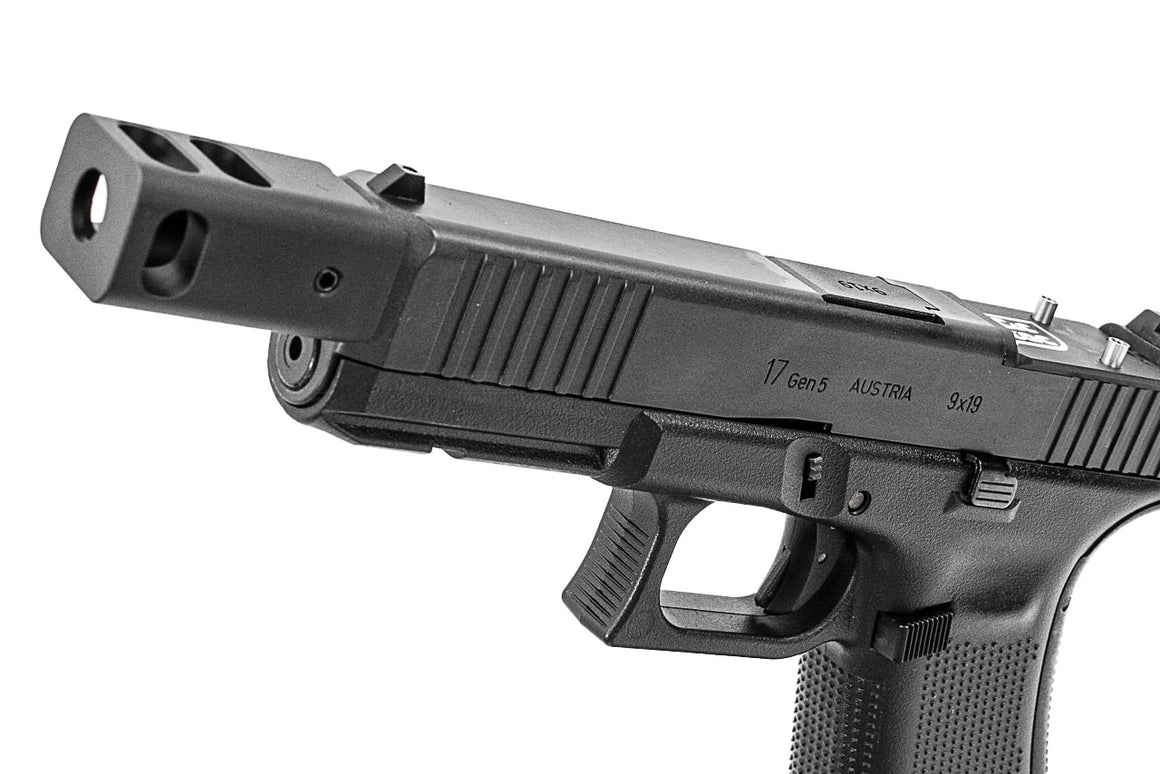 C&C Tac G17G5 Outer Barrel Match 4-Port Compensator 14mm CCW Roland Special KK* Style For Marui TM G17 Gen5 MOS GBBP Series Silver