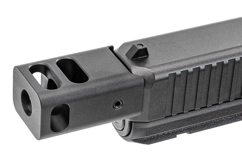 C&C Tac G17G5 Outer Barrel Match 4-Port Compensator 14mm CCW Roland Special KK* Style For Marui TM G17 Gen5 MOS GBBP Series Silver