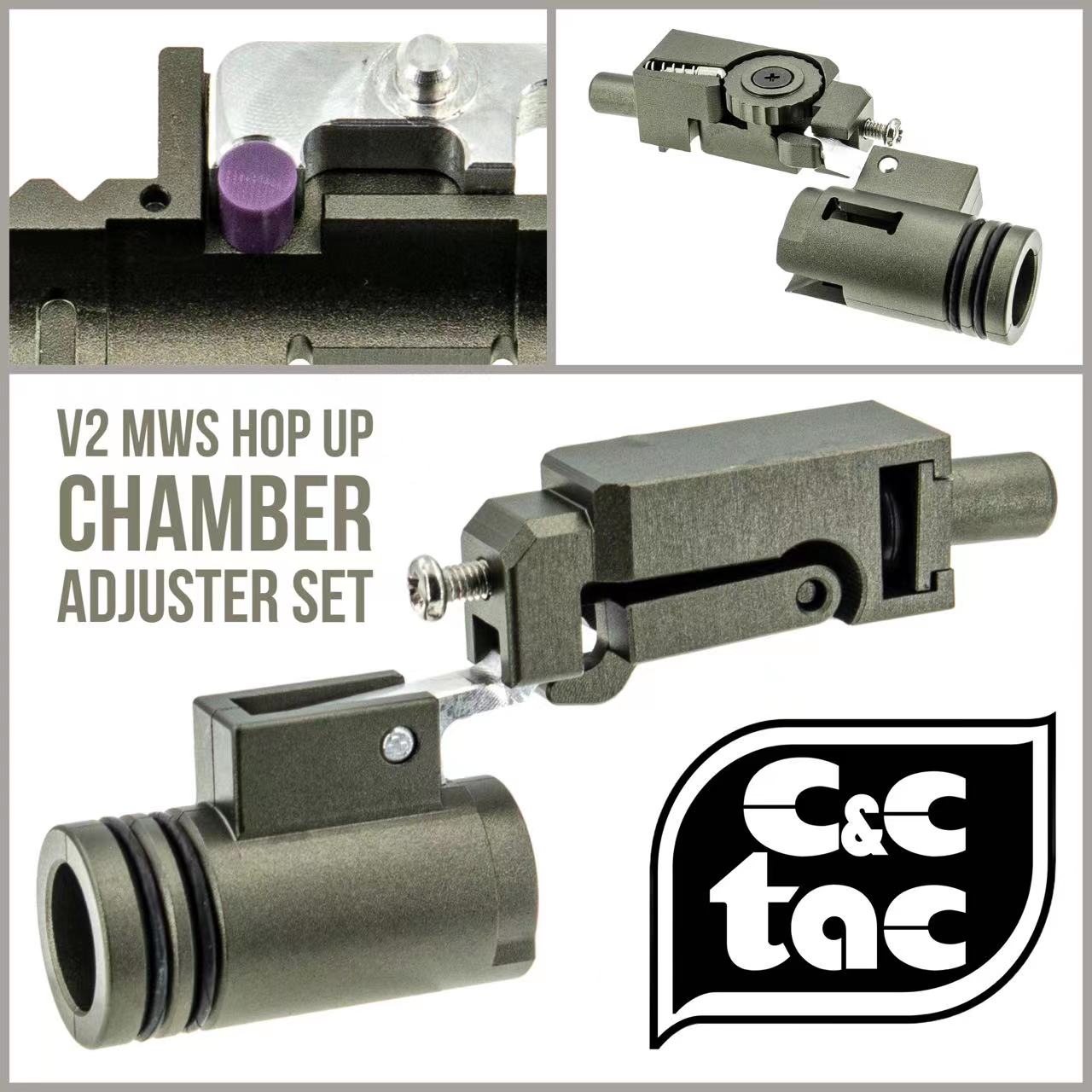 C&C Tac V2 MWS Hop Up System for Marui TM MWS GBB Series ( Chamber Base and Adjuster Set ) ( CNC T651 Aluminum )