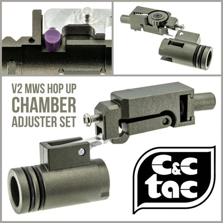 C&C Tac V2 MWS Hop Up System for Marui TM MWS GBB Series ( Chamber Base and Adjuster Set ) ( CNC T651 Aluminum )