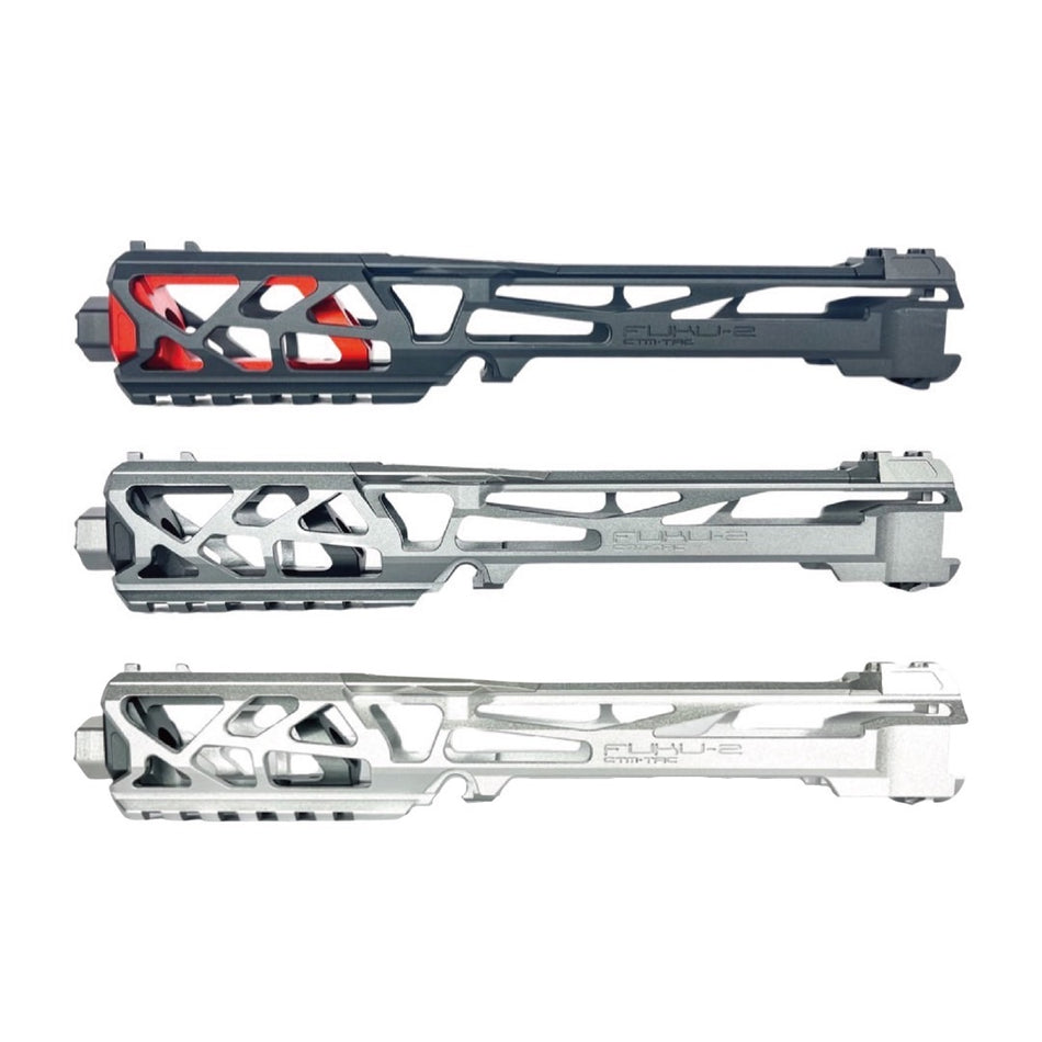 CTM TAC Fuku-2 CNC Aluminum Upper Set " SKELETON " Type for Action Army AAP01/C GBB Pistol Series ( AAP-01 / AAP-01C )-Grey