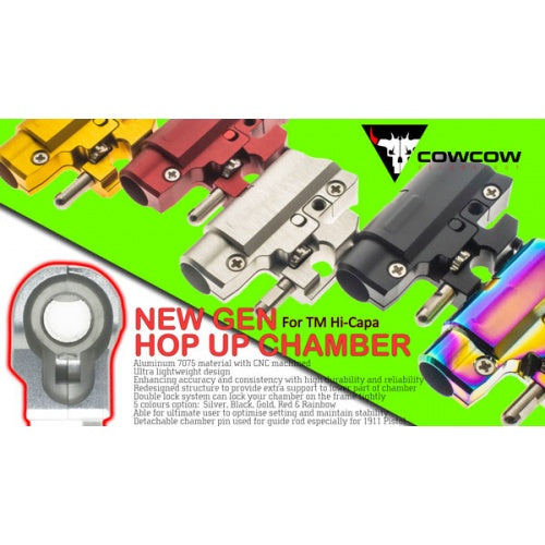 COW New Gen TDC CNC Aluminum Hop Up Chamber For Marui TM Hi-Capa / 1911 GBBP Series -Rainbow