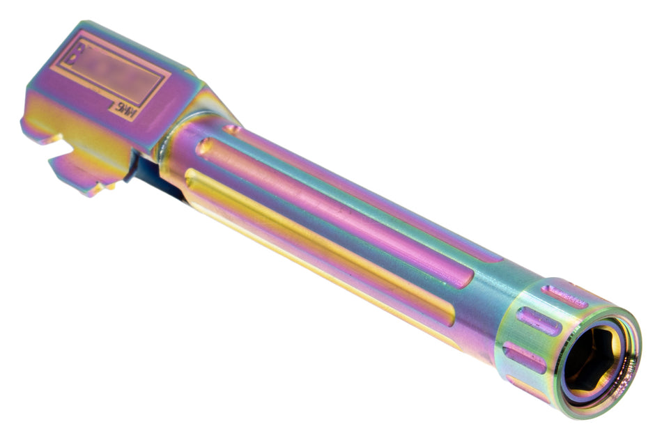 C&C Tac BKL Style Stainless Steel Threaded Outer Barrel 14mm CCW for TM G Model 17 - Chameleon ( Rainbow ) ( For Marui G17 ) ( BK List Style )