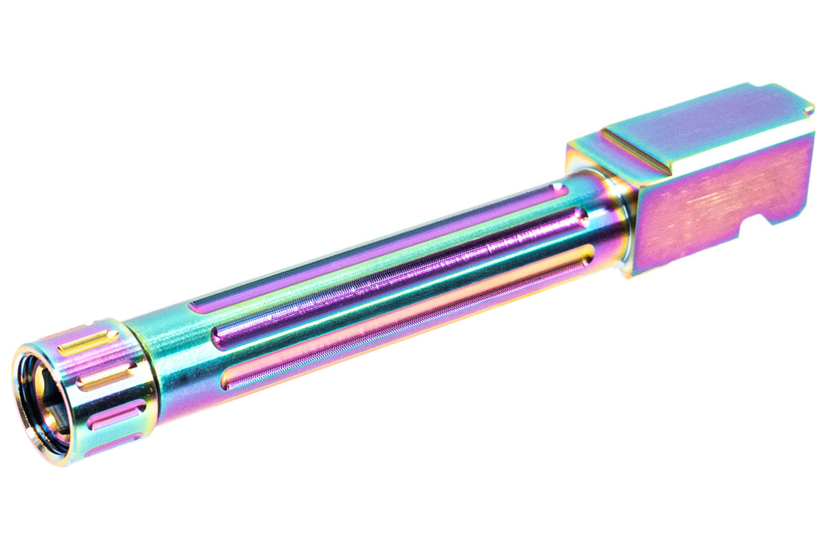 C&C Tac BKL Style Stainless Steel Threaded Outer Barrel 14mm CCW for TM G Model 17 - Chameleon ( Rainbow ) ( For Marui G17 ) ( BK List Style )