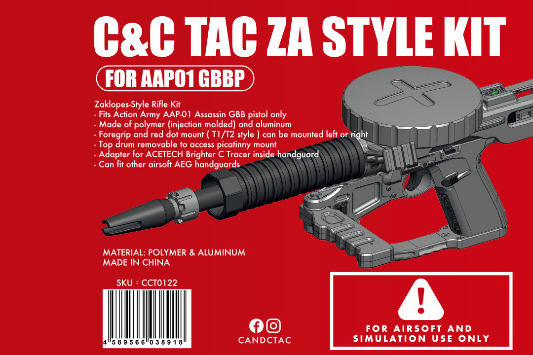 C&C Tac ZA Style Kit for AAP01 GBBP ( Zaklopes-Style ) ( Black ) ( AAP-01 )