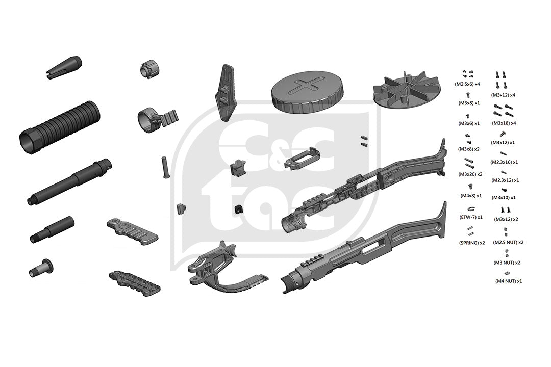 C&C Tac ZA Style Kit for AAP01 GBBP ( Zaklopes-Style ) ( Black ) ( AAP-01 )