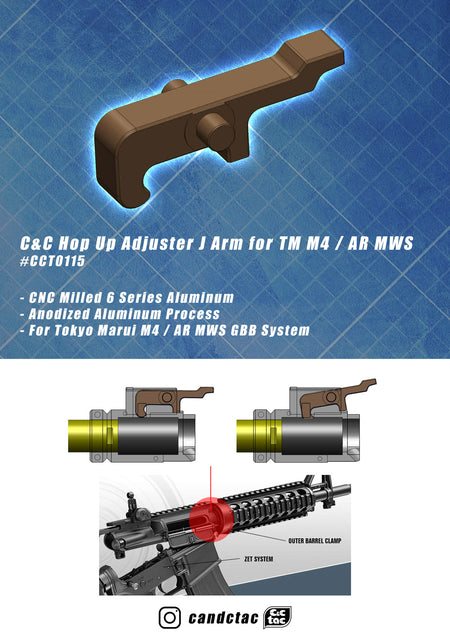 C&C Tac Hop Up Adjuster J Arm for Marui M4 / AR MWS ( TM MWS Adjustment Lever )