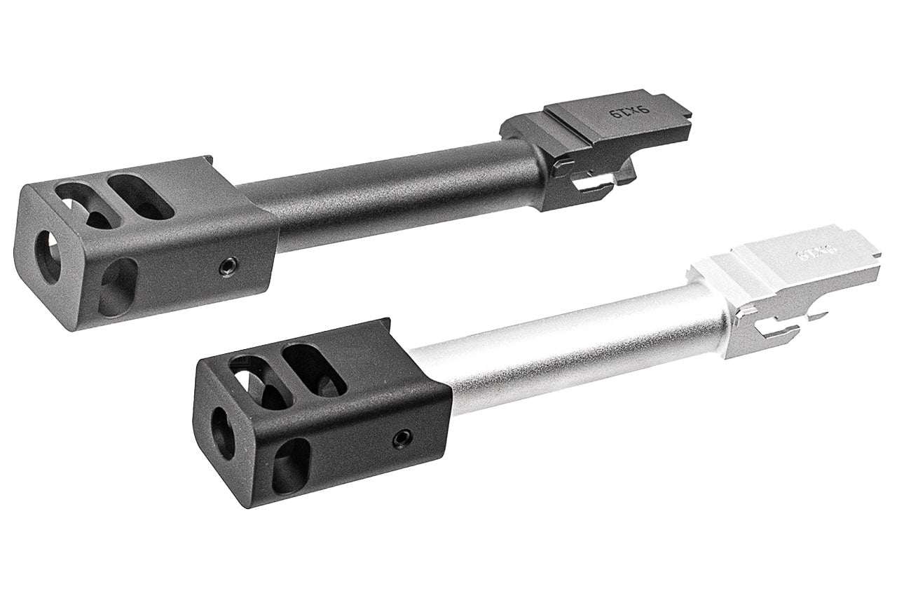 C&C Tac G17G5 Outer Barrel Match 4-Port Compensator 14mm CCW Roland Special KK* Style For Marui TM G17 Gen5 MOS GBBP Series Silver