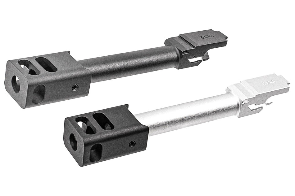 C&C Tac G17G5 Outer Barrel Match 4-Port Compensator 14mm CCW Roland Special KK* Style For Marui TM G17 Gen5 MOS GBBP Series Silver