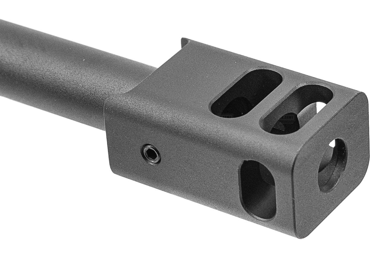 C&C Tac G17G5 Outer Barrel Match 4-Port Compensator 14mm CCW Roland Special KK* Style For Marui TM G17 Gen5 MOS GBBP Series Silver