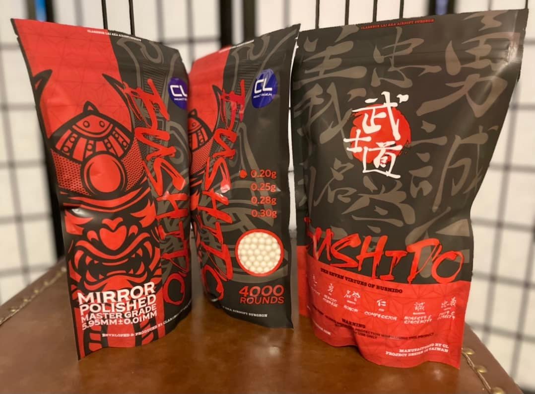 CL Project Bushido Master Grade 6mm BBs (  5.95mm +- 0.01mm , ABS Precision ) ( 0.20g / 0.25g / 0.28g / 0.30g ) (  4000rds per bag )-0.30g