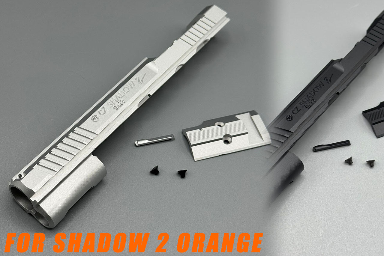 CL Project CNC Aluminum Slide Optic Ready Cut For KJ ASG Licensed CZ Shadow 2 KP-15 GBB Pistol Airsoft ( Orange )-Silver
