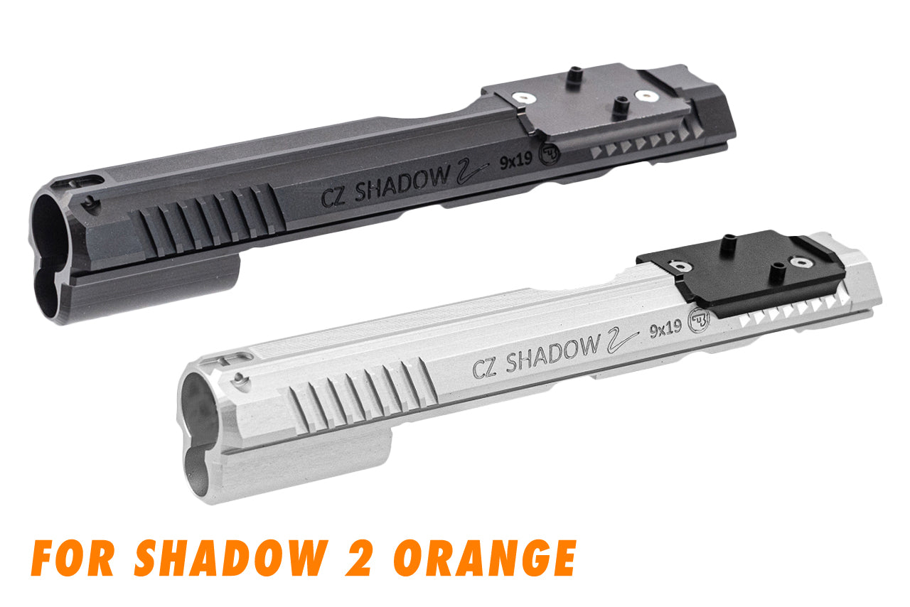 CL Project Custom Made CNC Aluminum Slide Low Profile w/ Optic Ready Cut For KJ ASG Licensed CZ Shadow 2 KP-15 GBB Pistol Airsoft ( Orange )-Black