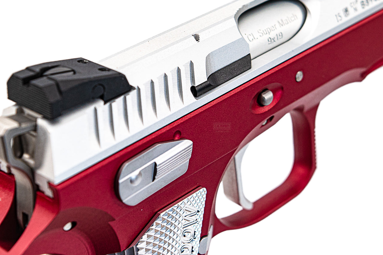 CL Project Custom ASG KJ Shadow 2 Single Action GBB Pistol Airsoft ( CNC Ver. ) ( Red Silver Limited Edition )