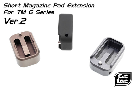 C&C Tac TT Style CNC Aluminum Short Magazine Pad Extension for TM / WE G Series ( G Model )-Red