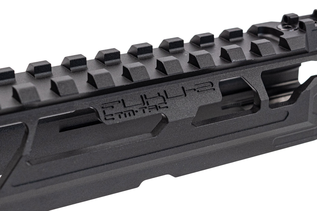 CTM TAC Fuku-2 CNC Aluminum Cut Out Upper Set Long Type for Action Army AAP01 GBB Pistol Series ( AAP-01 ) ( Black & Red )