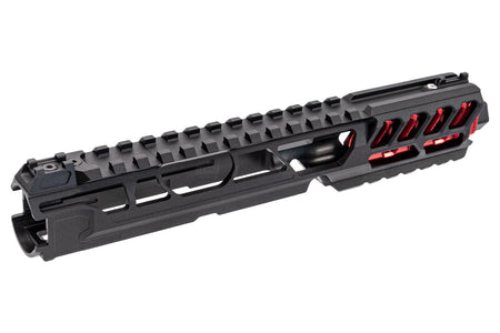 CTM TAC Fuku-2 CNC Aluminum Cut Out Upper Set Long Type for Action Army AAP01 GBB Pistol Series ( AAP-01 ) ( Black & Red )