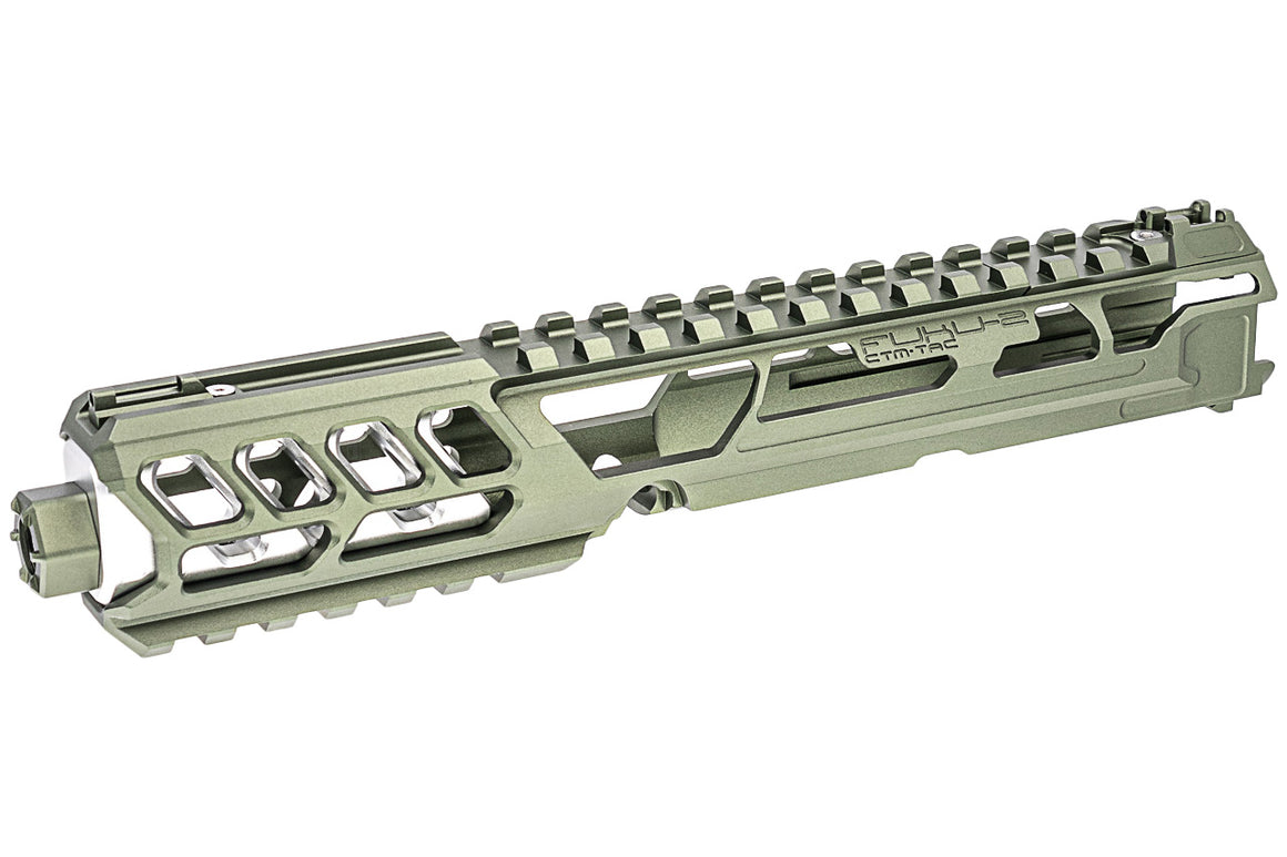 CTM TAC Fuku-2 CNC Aluminum Cut Out Upper Set Long Type for Action Army AAP01 GBB Pistol Series ( AAP-01 ) ( MS-06C Army Green )