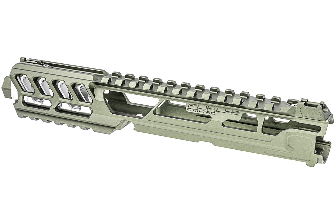 CTM TAC Fuku-2 CNC Aluminum Cut Out Upper Set Long Type for Action Army AAP01 GBB Pistol Series ( AAP-01 ) ( MS-06C Army Green )