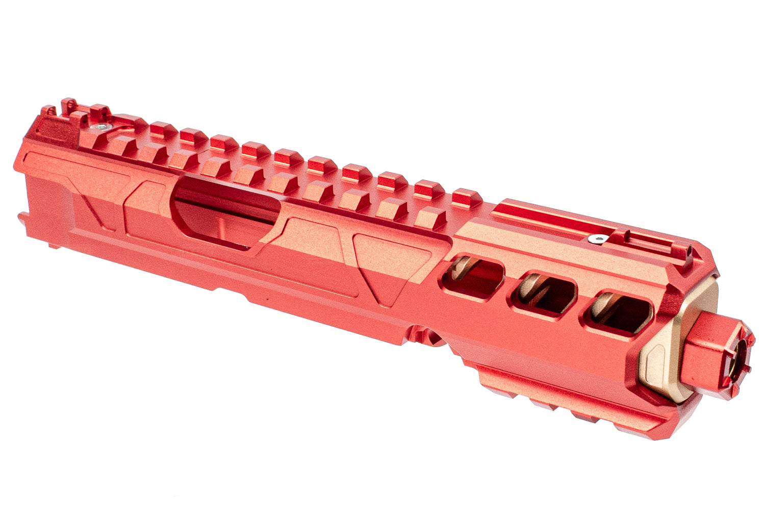 CTM TAC Fuku-2 CNC Aluminum General Upper Set Short Type for Action Army AAP01 GBB Pistol Series ( AAP-01 ) ( Red x Gold )
