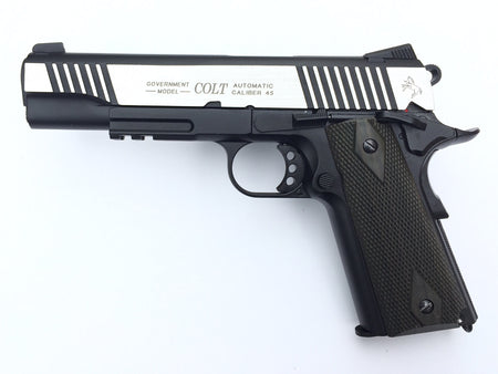 Cybergun COLT 1911 Rail Gun Dual Tone GBB Pistol Co2 Mag Version