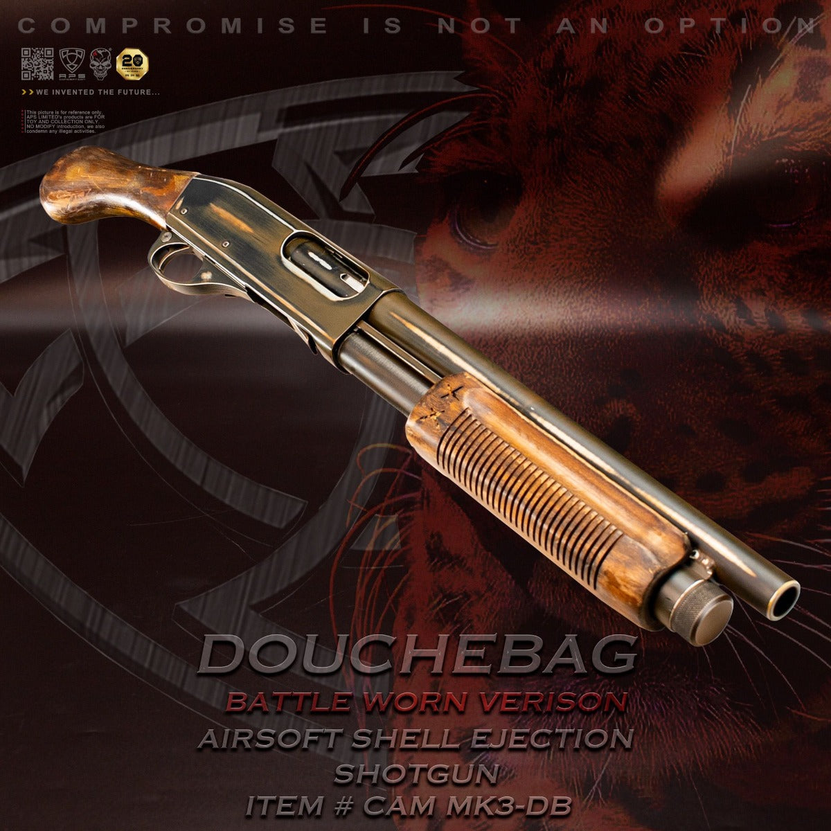 APS CAM870 Airsoft Shotgun MKIII Douchebag Battleworn ( CAM870 MK3 MKIII Design )