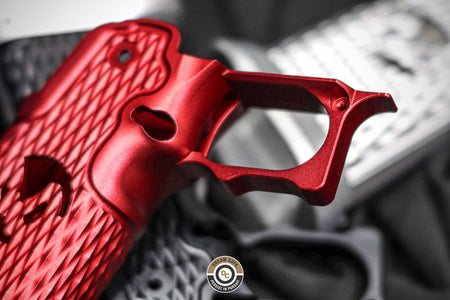 Dream Capa DCP CNC Aluminium INF Grip ( Infinity Diamond Hollow SV Style ) For TM Hi-Capa GBBP Airsoft Series ( 5-Axis CNC Machining ) Red