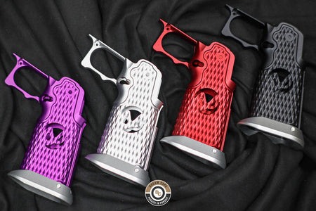 Dream Capa DCP CNC Aluminium INF Grip ( Infinity Diamond Hollow SV Style ) For TM Hi-Capa GBBP Airsoft Series ( 5-Axis CNC Machining ) Red