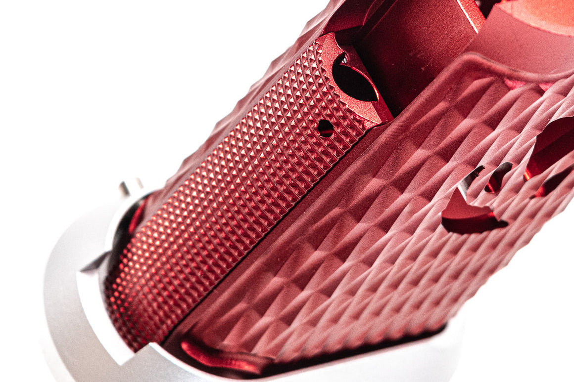 Dream Capa DCP CNC Aluminium INF Grip ( Infinity Diamond Hollow SV Style ) For TM Hi-Capa GBBP Airsoft Series ( 5-Axis CNC Machining ) Red