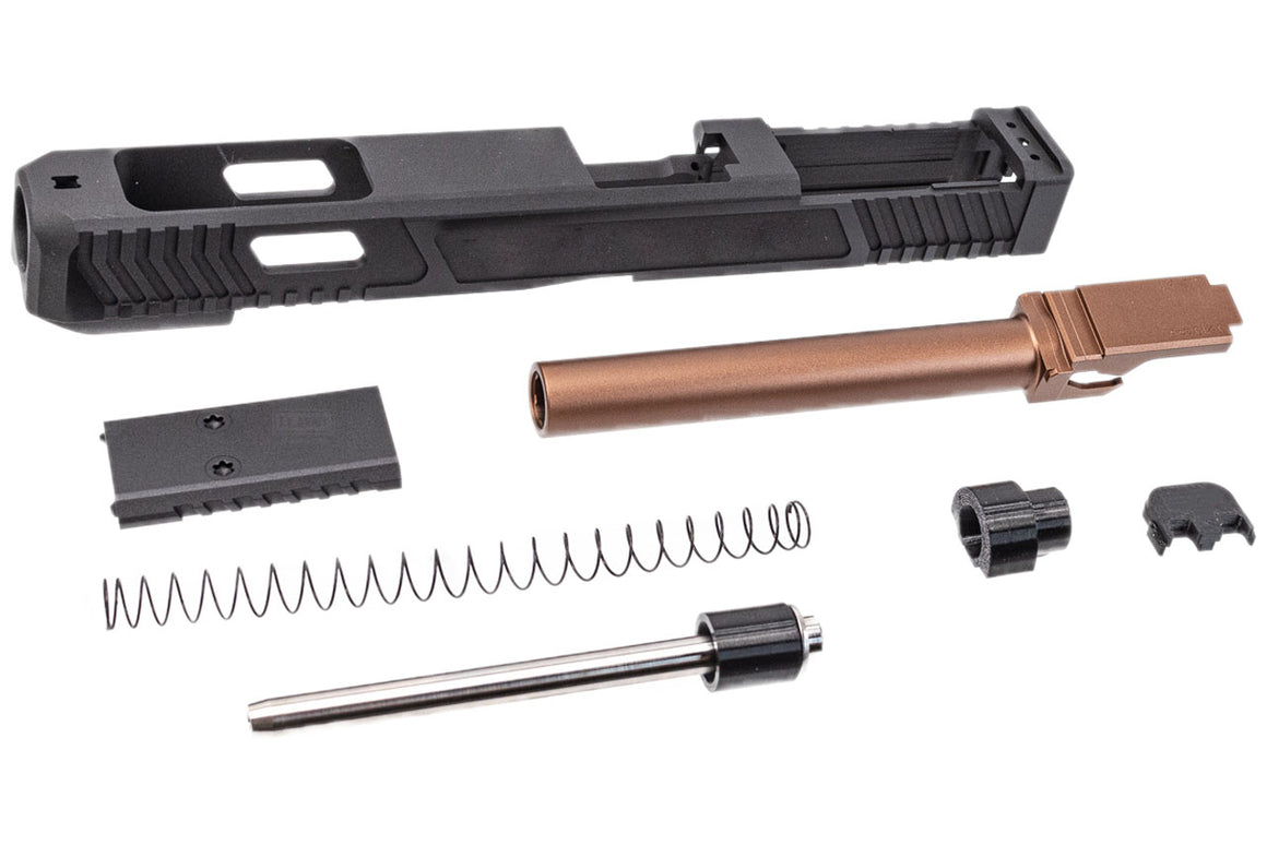 Detonator CNC Aluminum T Style G34 Slide Set For Marui TM G17 Gen5 MOS GBBP