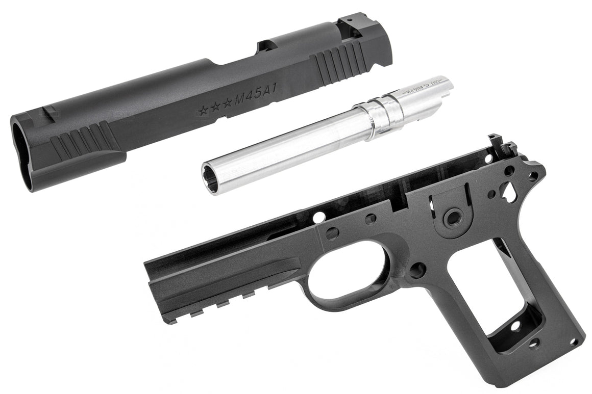 Detonator CL Style M45A1 Aluminum Slide & Frame Set for Tokyo Marui TM M45A1 GBB ( Black )