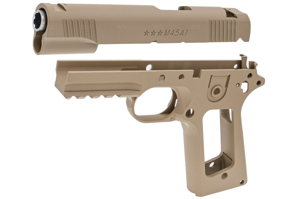 Detonator Colt Style M45A1 Aluminum Slide & Frame Set for Tokyo Marui TM M45A1 GBB ( Tan ) ( Limited Edition )